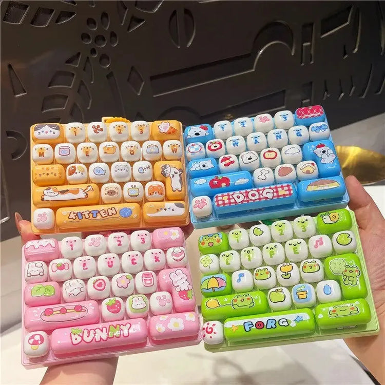 In Stock /26Grid Keycap /;Clicker Anti Stress Fidget Keyboard Keychain Decompression Button Cartoon Party Favor Gift 26구 키캡 키링