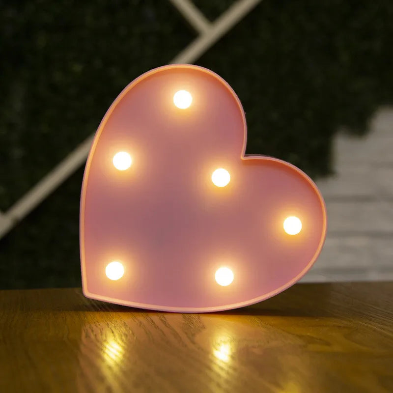 Alphabet Letter LED Nights Lights Number Lamp Decor Party Room Birthday Wall Wedding Home Decorations Personalised Ornaments