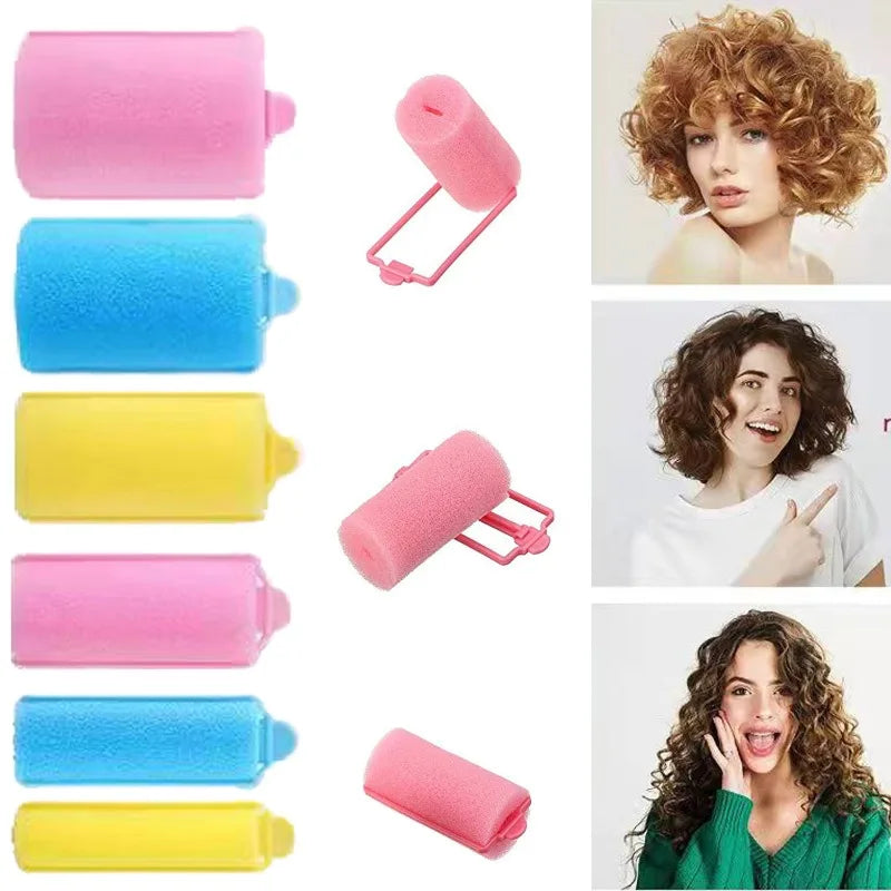 6-14pcs Soft Magic Sponge 6 Sizes Foam Hair Rollers DIY Hairdressing Tool Kit Women Styling Not Hurt Hair Heatless Curlers