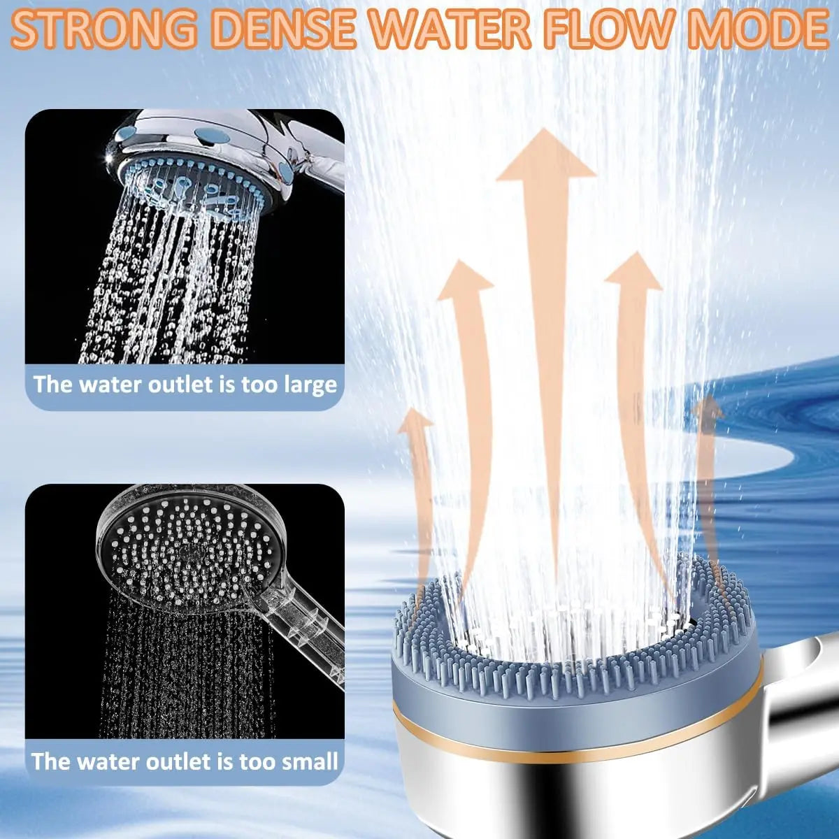 4 Mode High Pressure Pressurized  Water Shower Head Massage Showerhead with Filter Handheld Shower Mixer Bathroom Accessories