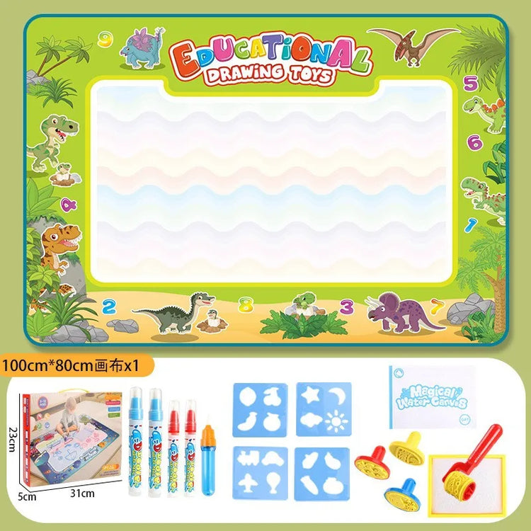 100x80CM Magic Water Drawing Mat with Reusable Magic Pens Montessori Painting Board for Doodling Educational Toys and  Gifts