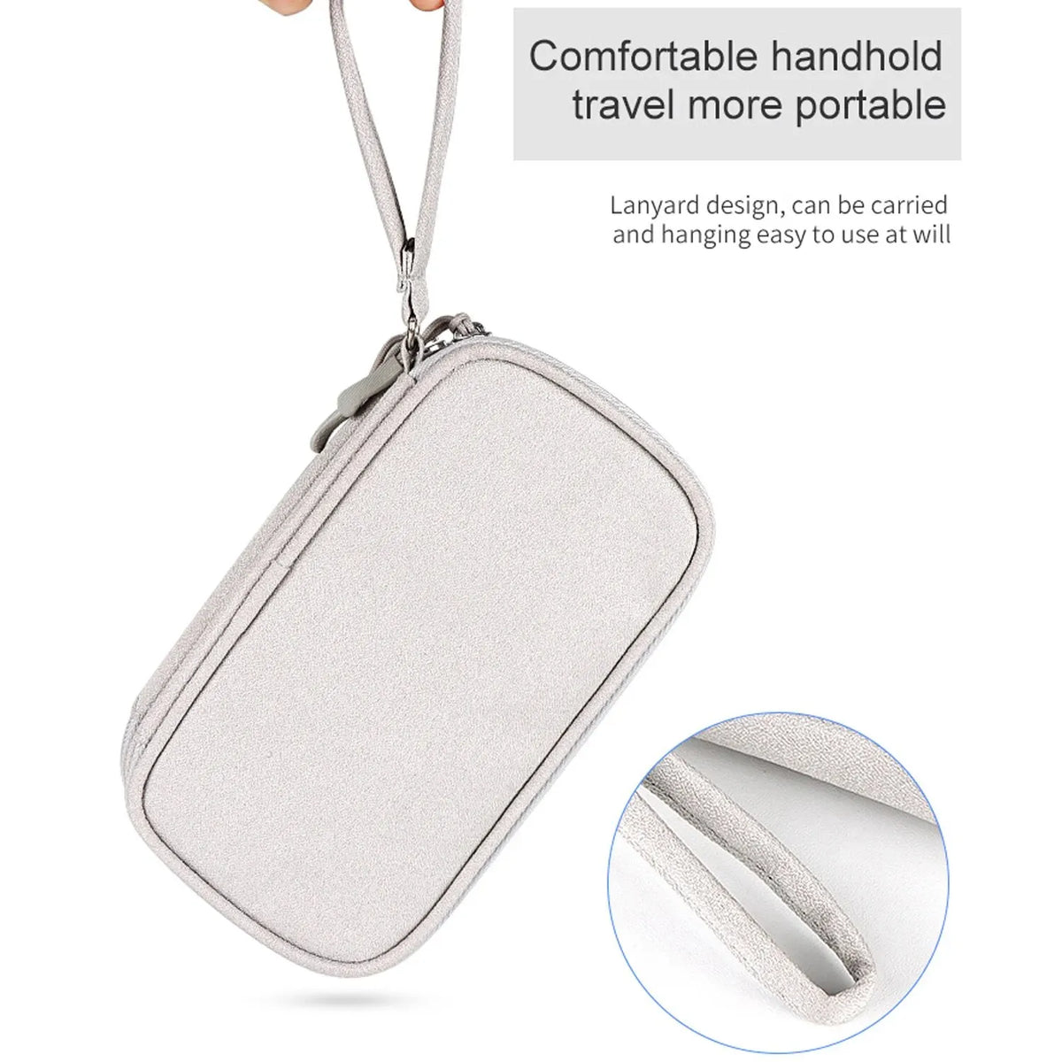 Data Cable Storage Bag Waterproof Portable Carry Case  Storage Bag Travel Organizer Bag for Cable Cord USB Charger