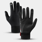Windproof Warm Touch Screen Anti-slip Cycling Gloves Men Autumn Winter Splashproof Motorcycle Outdoor Sports Black Gloves