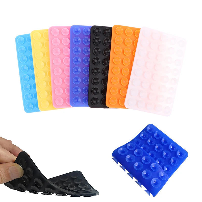 Silicone Mobile Phone Fixing Suction Cup Double Sided Fixed Pad Car Mounted Bracket Phone Case Universal Anti Slip Suction Cup