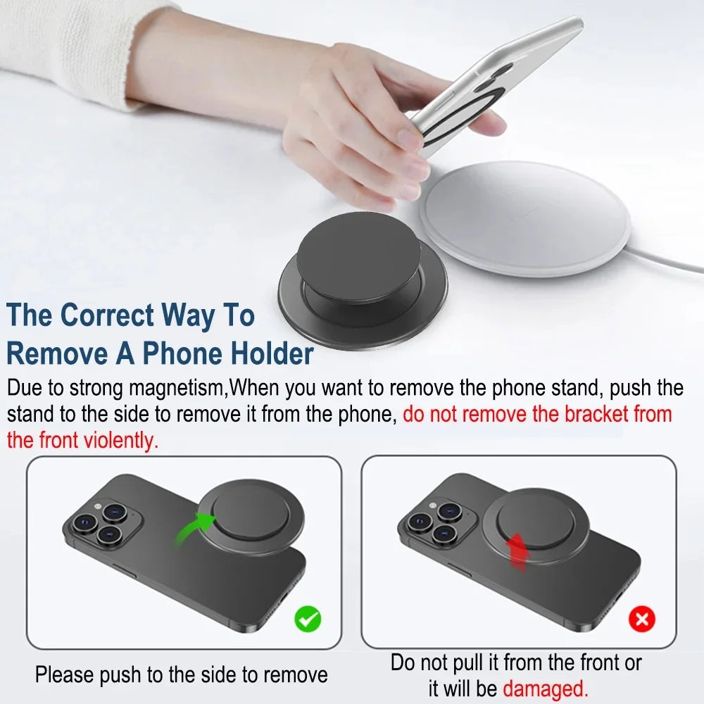 Magnetic Folding Mobile Phone Grip Holder Socket Pocket Support for Magsafe IPhone Mac Samsung Safe Ring Finger Expanding Stand