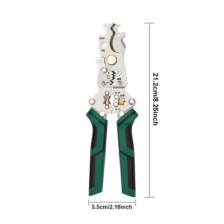 Foldable Wire Stripper, Pulley Design Multi-Function Electrician Wire Splitter Wire Winding Pliers Crimping Pliers Hand Tool