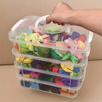 Building Blocks Storage Box Transparent Visibility Tool Classification Boxes Moisture-Proof Grid Drawer Stackable Casket