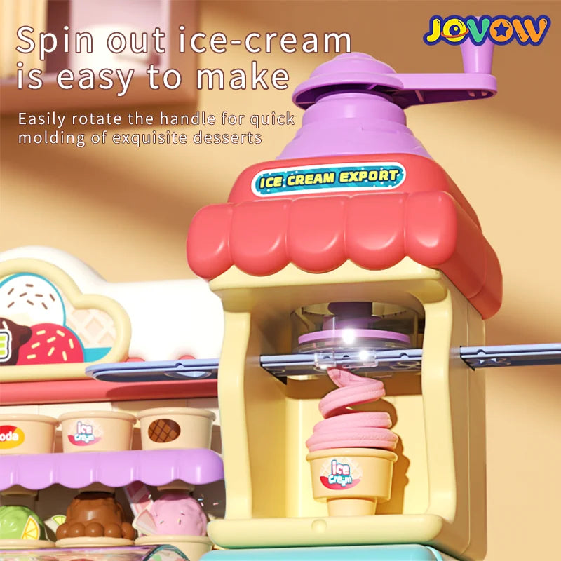 Children's Color Clay Noodle Machine DIY Play Dough Tools Ice Cream Plasticine Mold Kit Puzzle Toys for Boys Girls Birthday Gift