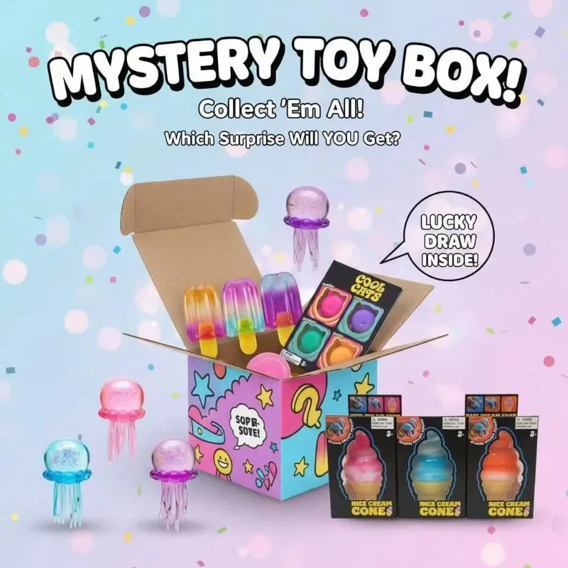 100+ Pieces Assorted Squishy Figures Blind Box Surprise Toys Slow Rising Soft Fidget Toys Featuring Giant Gorilla Moai Head gift