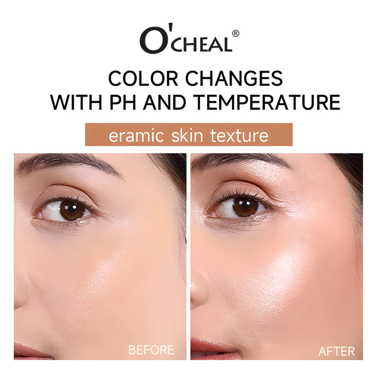 O'CHEAL Temperature Changing Foundation Stick Facial Coverage Blemishes Pores Double-Headed Face Matte Makeup Foundation Cream