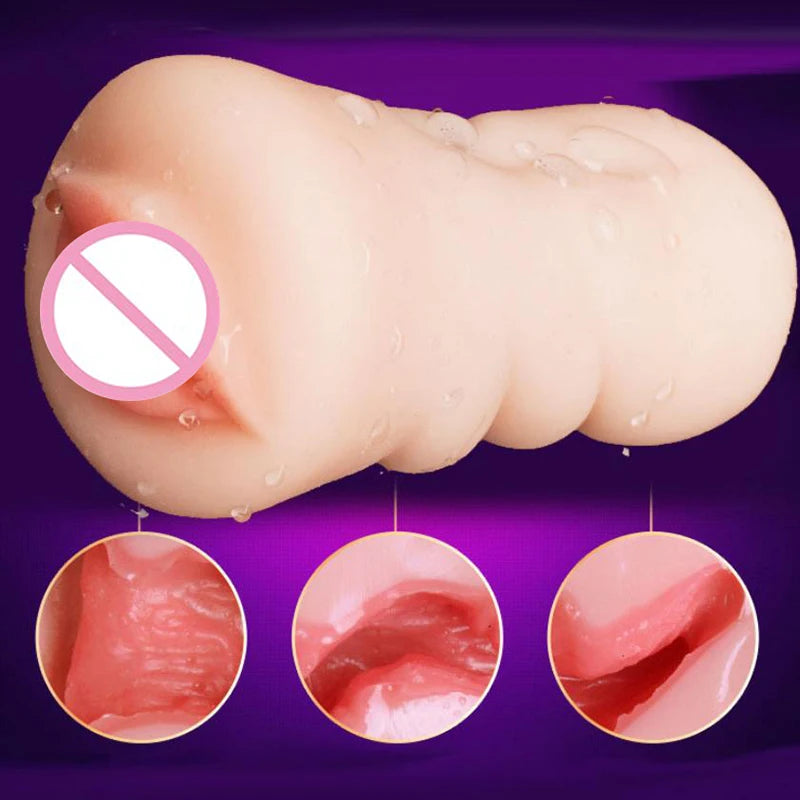 New 4D Realistic Deep Throat Male Masturbators Pocket Pussy Stroker Tight Silicone Mouth Vagina Anal Oral Sex Adult Toys for Men
