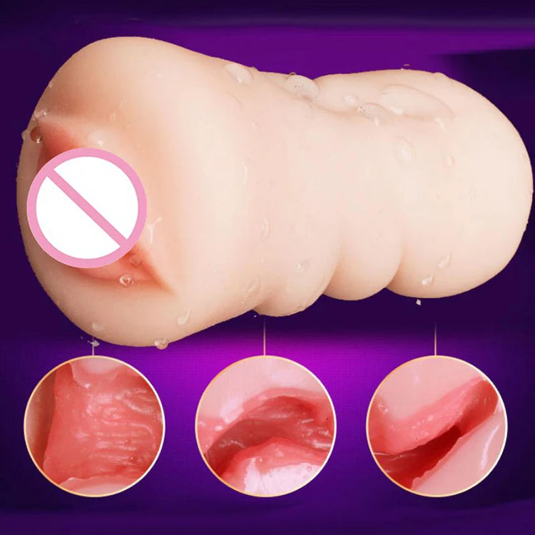 New 4D Realistic Deep Throat Male Masturbators Pocket Pussy Stroker Tight Silicone Mouth Vagina Anal Oral Sex Adult Toys for Men
