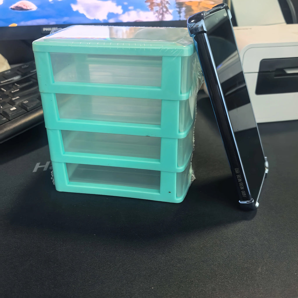 4-layer Multi-functional Storage Box with Drawers, Plastic Wardrobe Organizer and Locker, Desktop Cosmetic Storage Box,