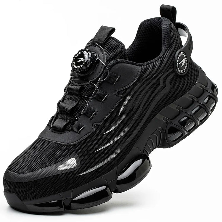 Men Rotating Button Safety Shoes Steel Toe Work Sneakers Indestructible Shoes Puncture-Proof Work Boots Air Cushion Safety Shoes