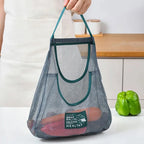 Reusable Hang Mesh Storage Bag With Smooth Edge‑Wrapped Handle Kitchen Fruit Vegetable Net Pouch Onion Garlic Potato Organizer