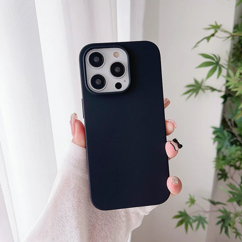 Luxury Candy Color Silicone Soft Case For iPhone 16 15 14 13 12 Pro Max Plus Mini 16+ Matte Ultra Thin Cover Frosted Shell Slim