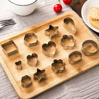 30Pcs Stainless Steel Mold Heart Star Flower Geometric Shape Cookie Cutters Chocolate Cake Molds Fondant Biscuit Pastry Bakeware
