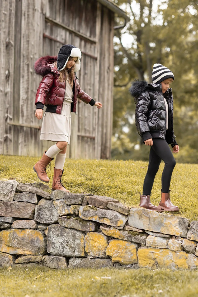 AP winter children coats waterproof shine fabric and filling  white duck down girls boys outerwear