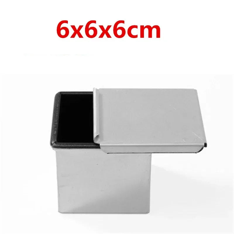 Square toast Bread Baking Tray Cake box Mold with Lid Aluminum Alloy Non-stick Pan Mini Baking Tray Baking Box Diy Cake Bakeware