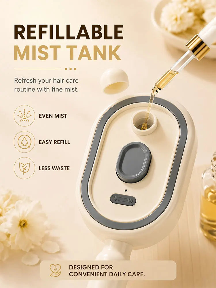 Electric Spray Hair Brush Nano Mist Scalp Massage Comb Rechargeable Air Cushion Detangling Hair Brush for Home Use
