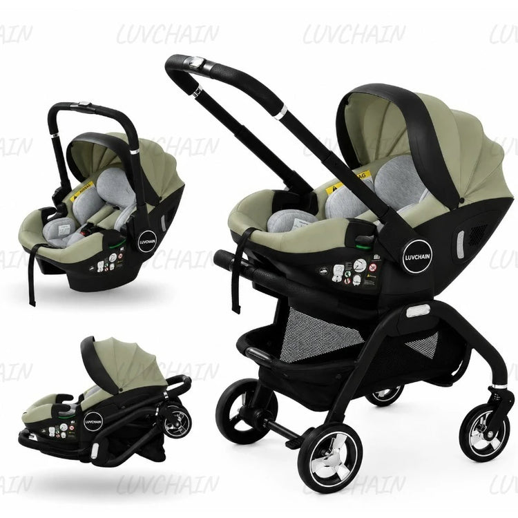 3-in-1 Baby Stroller, Baby Safety Seat, Newborn Sleeping Basket, Portable with 5 Color Choices Suitable for Ages 0-3