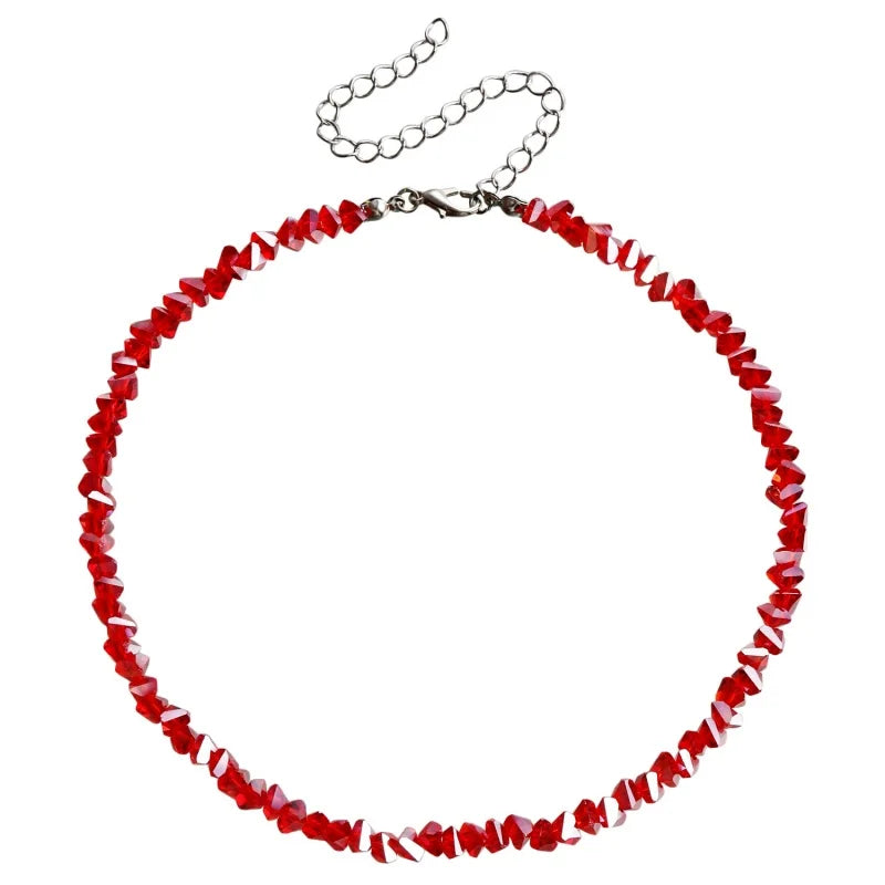 Transparent Crystal Irregular Beaded Choker Necklace for Women Korean Collarbone Clavicle Chain on the Neck Collar Jewelry