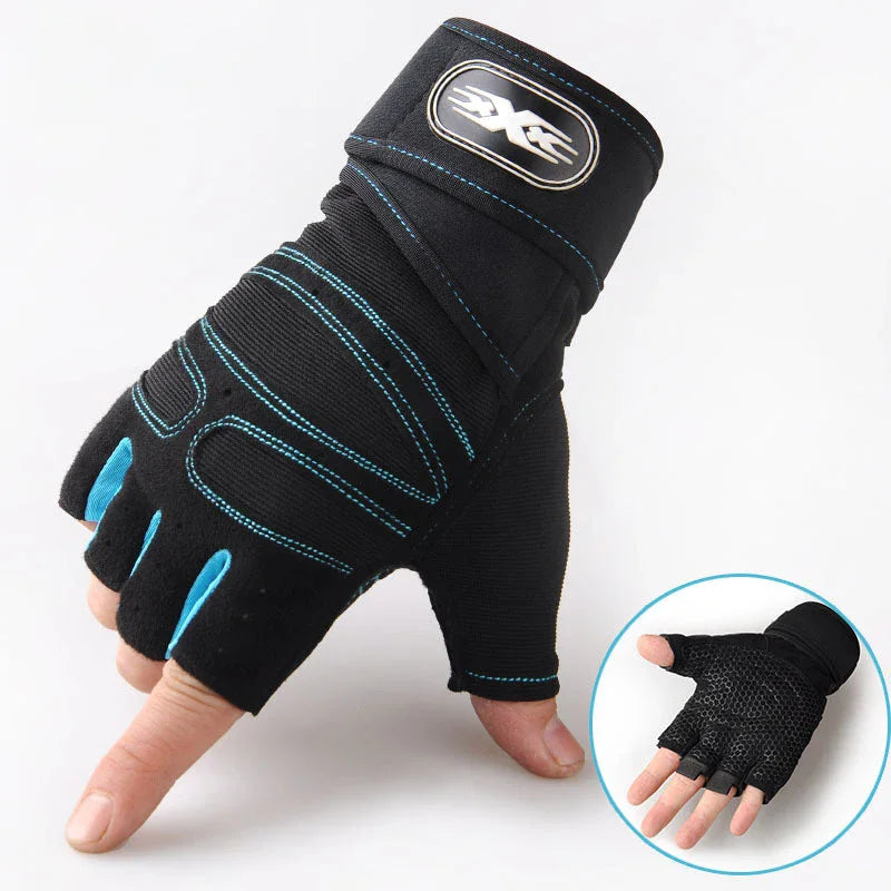 Outdoor Sport Gloves for Men Women Wrist Guard Fitness Gym Cycling Hiking Boxing Exercise Training Workout Long Wrist Fingerless