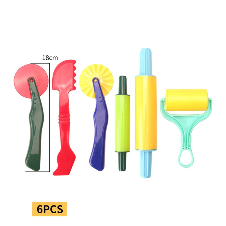 Children DIY Plasticine Mold Modeling Clay Accessories Playdough Tool Kit Plastic Set Knife Mold Kids Educational Toys Gifts