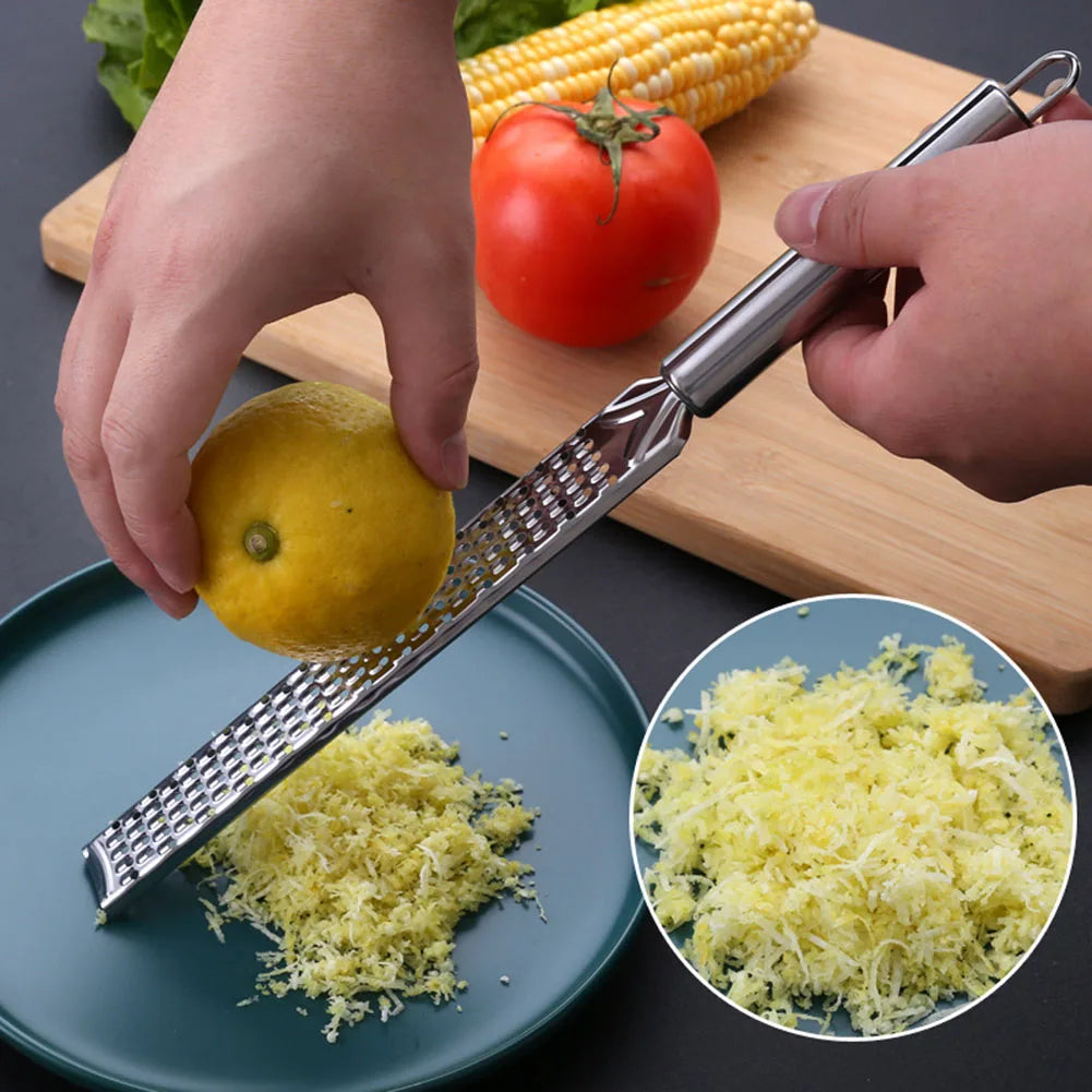 1PC 30cm Kitchen Grater Lemon Cheese Spices Stainless Steel Grater Kitchen Gadgets Flat Grater Design Long Grater