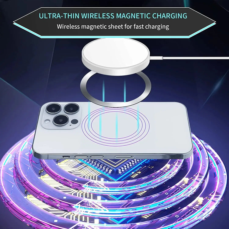 2024 Stainless Steel Universal Magnetic Metal Plate Ring For Magsafe Wireless Charger Iron Sheet Sticker Magnet Car Phone Holder