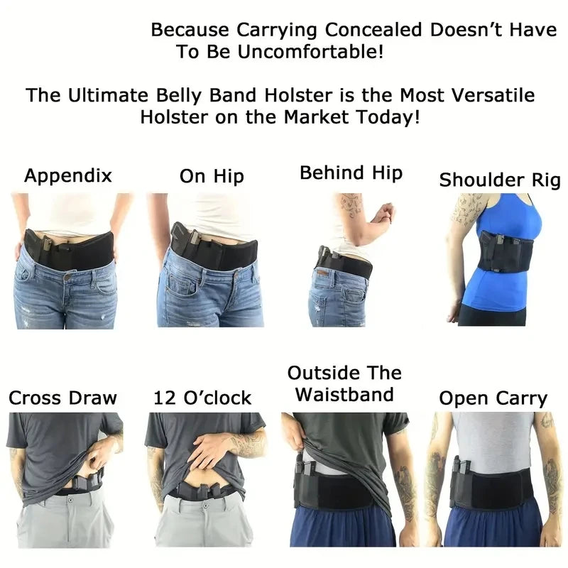 Men Tactical Waist Band Belt for Concealed Carry Outdoor Hunting/Fitness Gun Holster Hidden Phone Pouch Defense Utility Belt