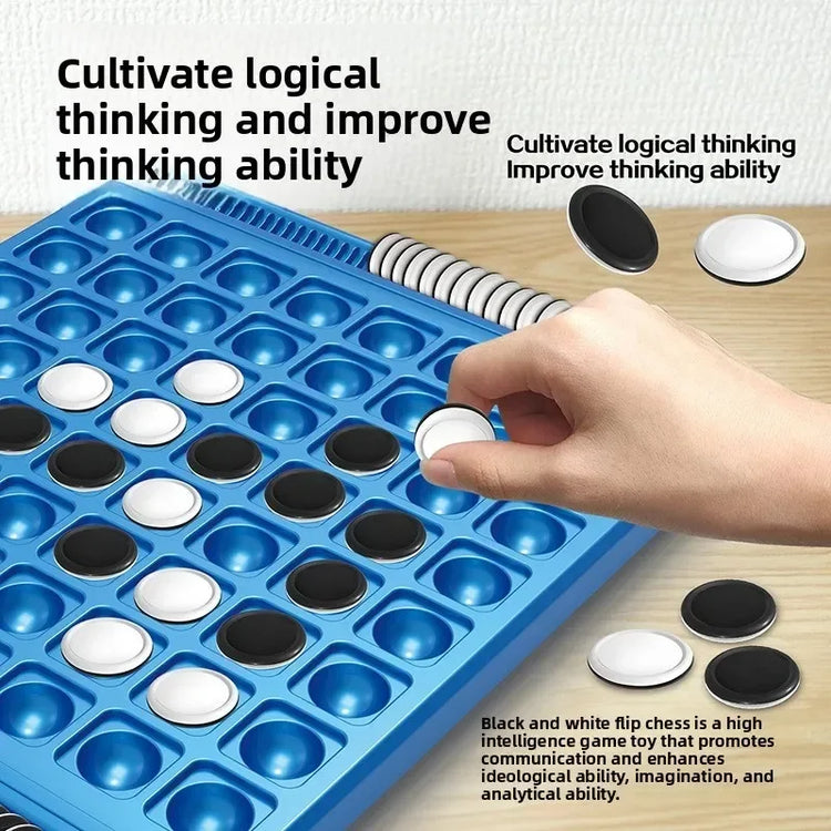 Dual-Side Flip Board Strategy Game for 2 Players Logic Training Educat for 2 Players Logic Training Educational Brain Teaser Toy