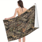Beach Towel Camouflage Print Pattern Sunscreen And Windproof Suitable For Swimming Pool Camping Travel Blanket