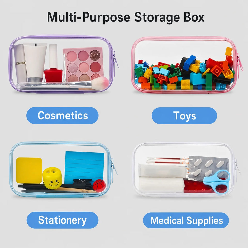 1pc Solid Color Compact Storage Box