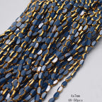 4x7mm 50pcs/lot Briolette Oval Glass Beads Plating Gold Color Crystal Glass Loose Spacer Beads For Beads for Jewelry Making DIY