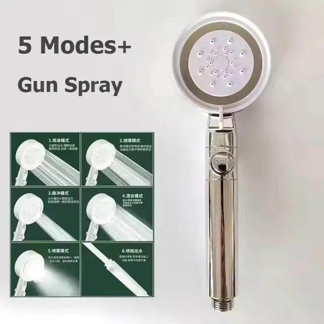 New 230mm Big Panel Large Flow Supercharge Ceiling Mounted Shower Head Set 6 Modes High Pressure Bathroom Showerhead with Filter