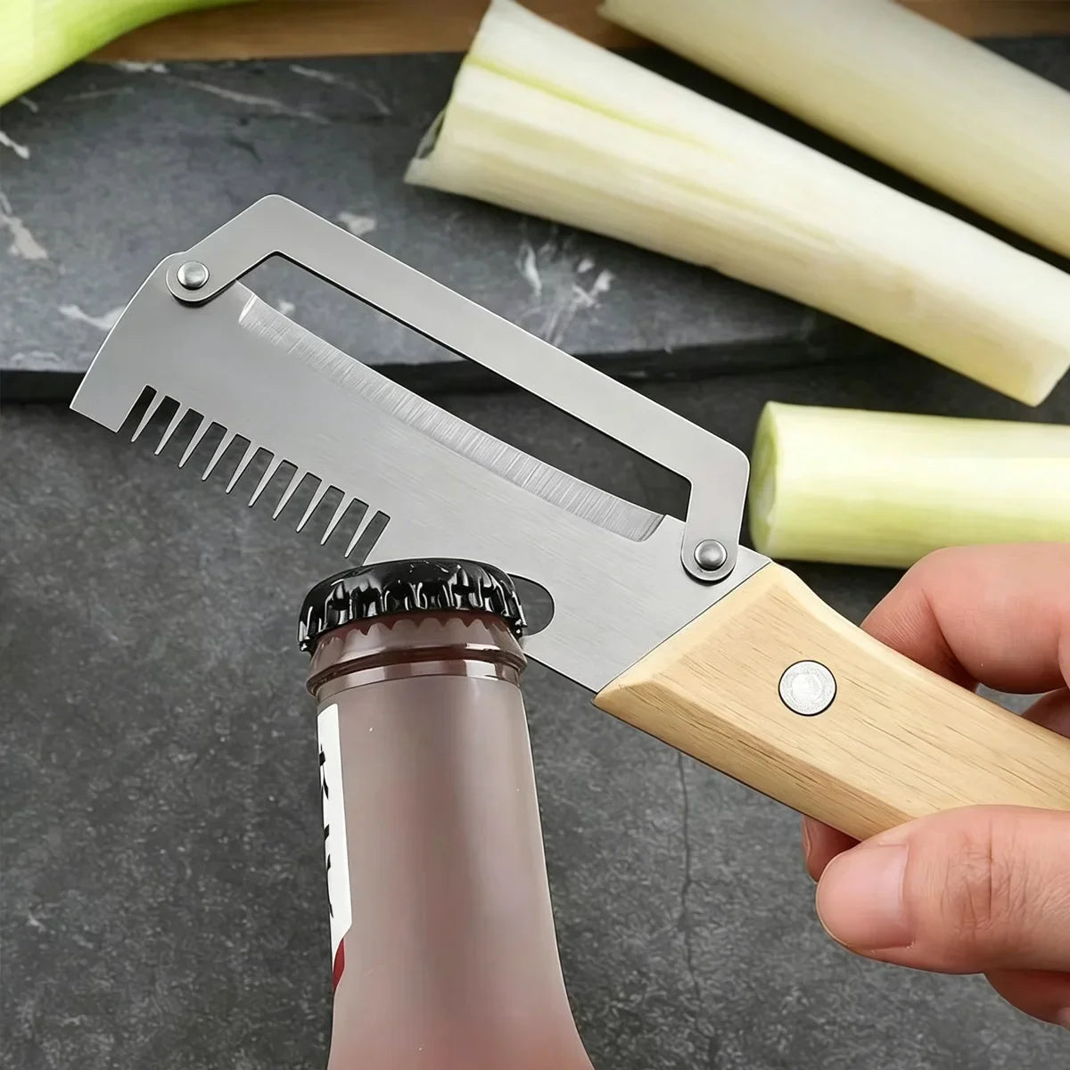 Kitchen Peeler with Wooden Handle for Peeling and Slicing Fruits and Vegetables Stainless Steel Vegetable Peeler Kitchen Tool