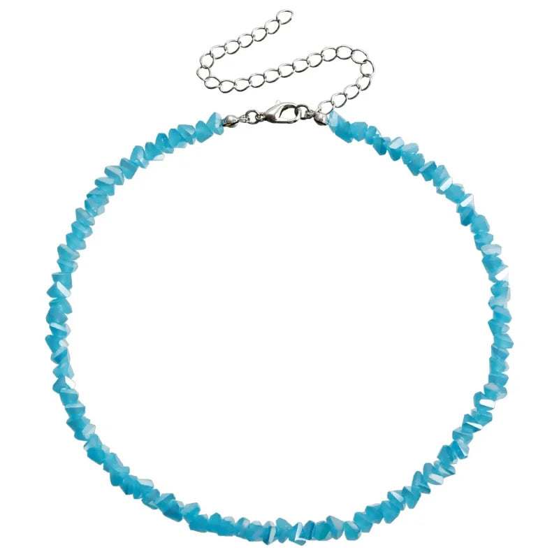 Transparent Crystal Irregular Beaded Choker Necklace for Women Korean Collarbone Clavicle Chain on the Neck Collar Jewelry