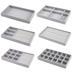 New Jewelry Organizer Velvet Jewelry Storage Tray Display Ring Bracelet Necklace Storage Box Showcase Drawer Organizer Trays