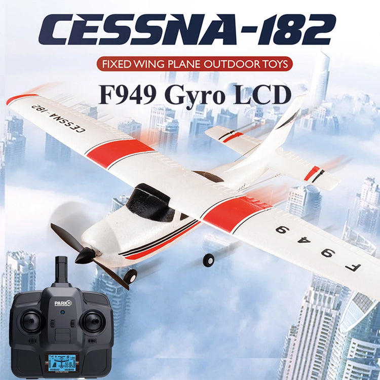 【C0】WLtoys 2.4G F949 LCD Version RC Airplane Cessna 182 3D6G 3Ch Fixed Wing Plane Outdoor Drone RTF With Gyroscope And Night