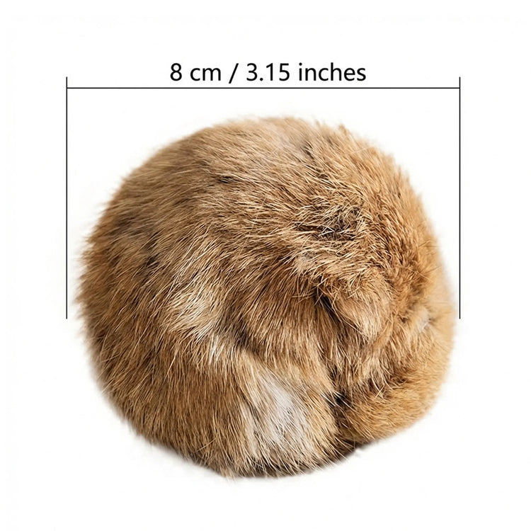 C 1/2/3/6Pcs 8cm Rabbit Fur Ball Cat Toy With Catnip Interactive Chasing Plush Toy Balls Pet Cat Accessories Supplies