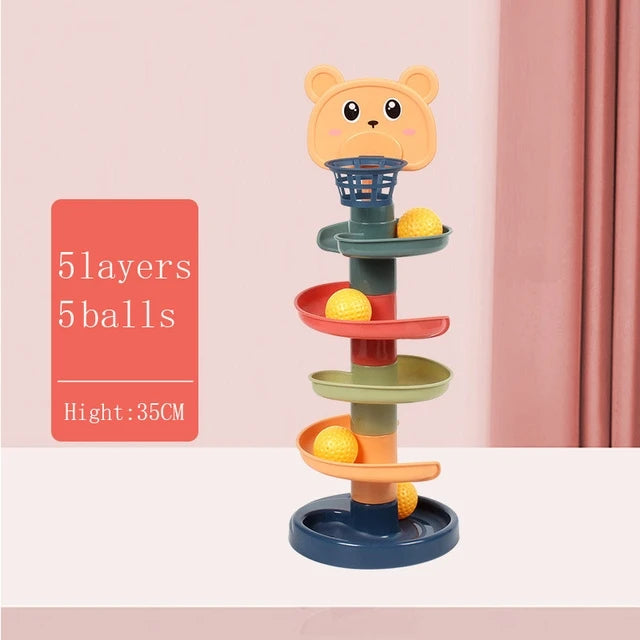 Montessori Baby Ball Drop Toy Toddlers Educational Toys for Children Activity Games Baby Learning Tower Stacking Toys for Babies