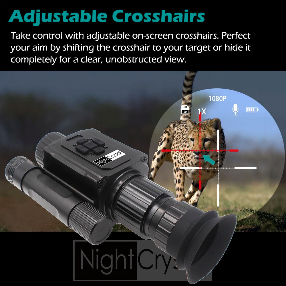 Megaorei NK008 Plus Night Vision Scope Infrared Hunting Camera with 21mm Picatinny Rail Mount & OLED 1.4" Screen & Built-in IR