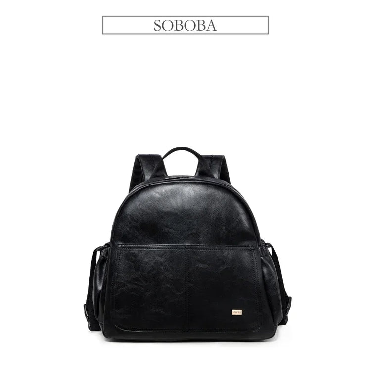 Soboba Large Capacity Solid Diaper Bag with Backpack Straps for Fashionable Mothers – Waterproof Nappy Changing Bag