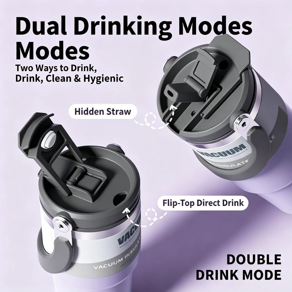 Car Thermal Mug Extra Large Capacity 900/1200ml Stainless Steel VacuumThermal Mug Handheld Portable Outdoor&Sport Water Cup