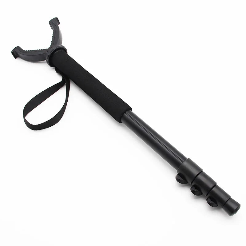 Aluminum Alloy Hunting Stand Adjustable Height Monopod Portable Shooting Stick Hunting Accessories w/ Anti-lost Wristband