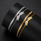 Lucktune Angel Wing Pendant Bracelet for Women Stainless Steel Beads Chain Bracelet Fashion Kpop 2025 New Jewelry Wedding Gift