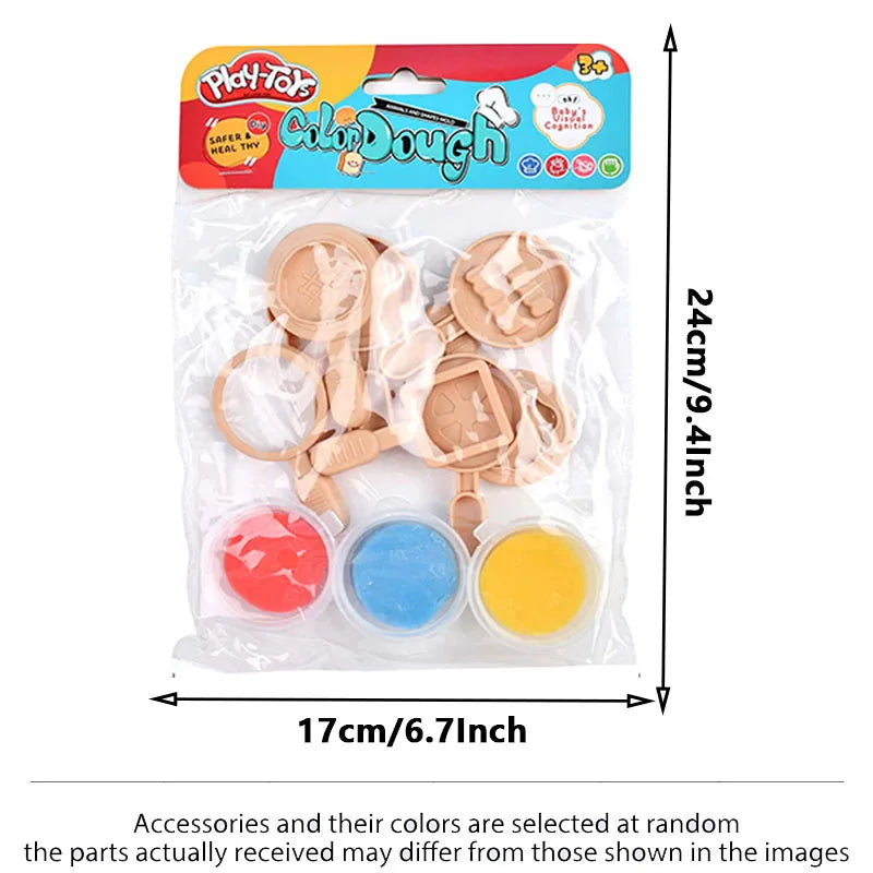 Kids Hamburger Making Kit DIY Food Play Set with Soft Modeling Dough Burger Mold Creative Activity Pretend Kitchen Game Clay Toy