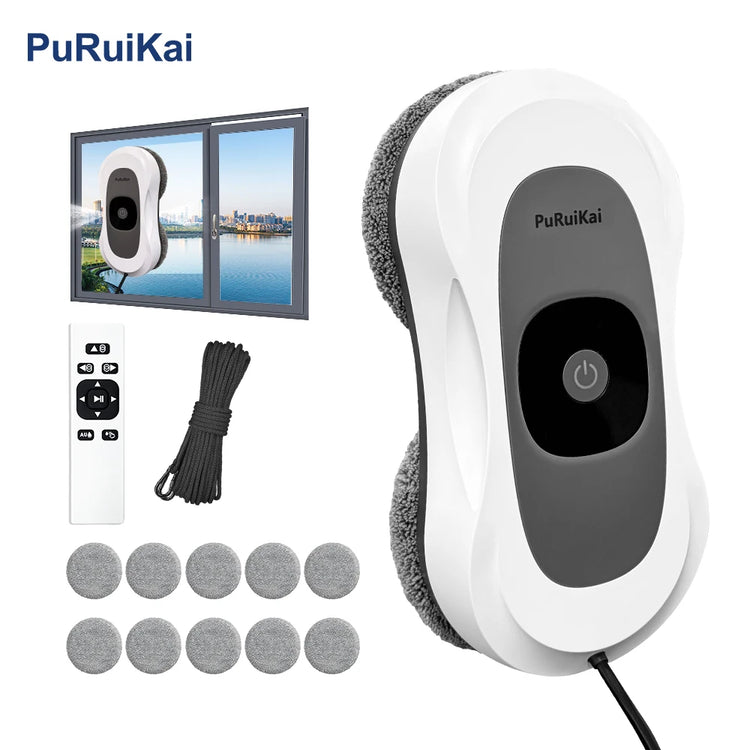 New Smart Automatic Window Cleaning Robot,Equipped with High-efficiency Brushless Motor Dual Water Spray Nozzles,for Home Glass