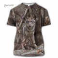 Novelty Men's T-Shirt 3D Woods Hunting Camouflage Print Short-Sleeved T-Shirt Outdoor Sports Tops Summer Men's Casual T-Shirt